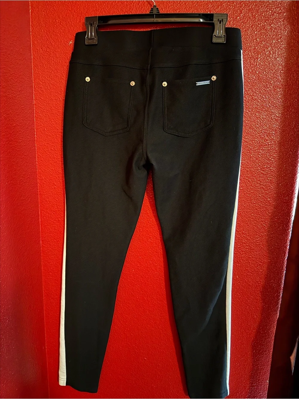 Michael Kors Black Pants with White Side Stripes